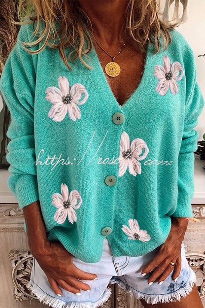 Knit Single Breasted Long Sleeved Cardigan Coats