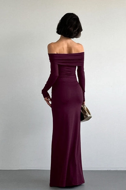 Off-the-shoulder Bodycon Maxi Dress