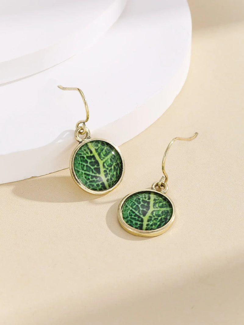 Botanical Green Earrings