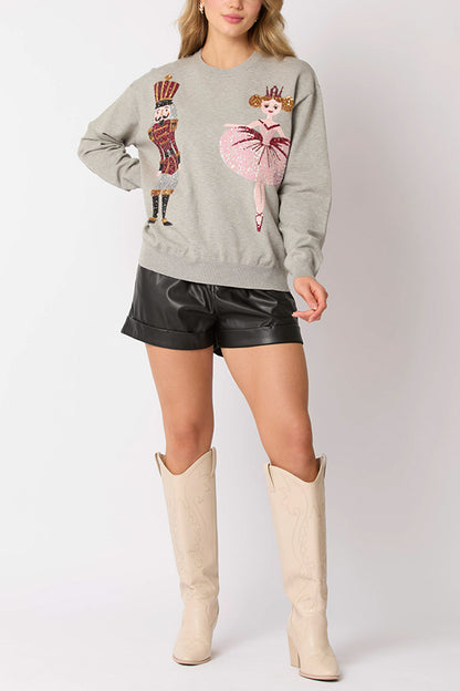 Christmas Soldier Sequined Sweatshirt