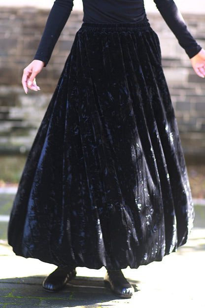 Velvet Tie Dye Swing Midi Skirt