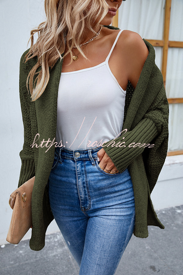 Fidovit Round Neck Dolman Sleeve Cardigan
