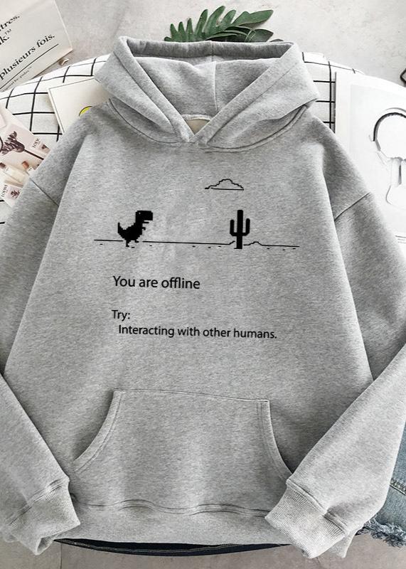 Offline Dinosaur Hoodie - Fun Retro Sweater