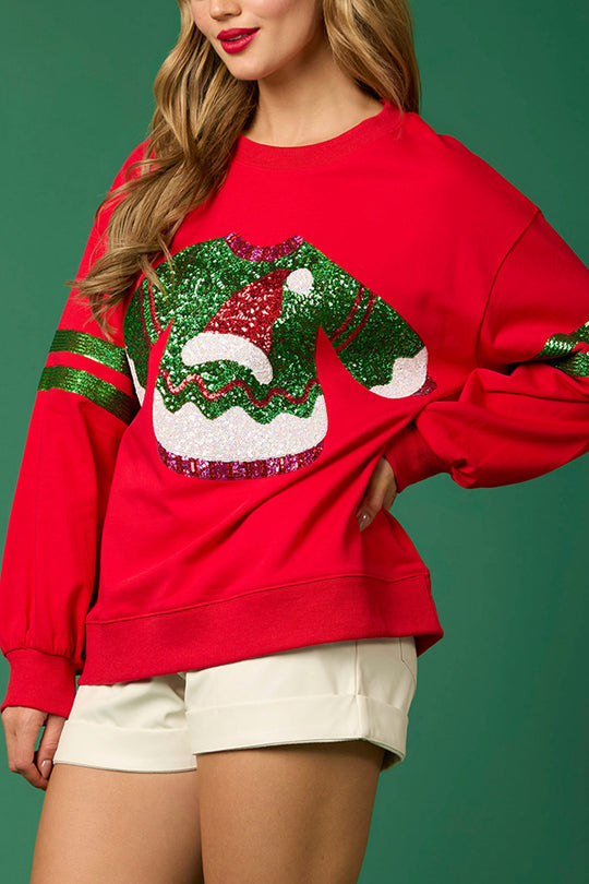 Christmas Sequined Crewneck Sweatshirt
