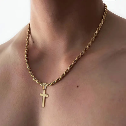 Golden Cross Stainless Steel Necklace