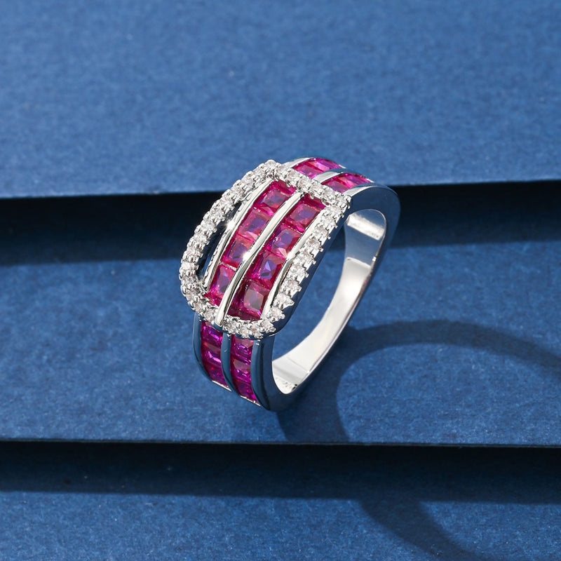 Elegant Ruby Diamond Ring