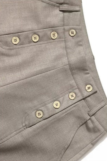 Double Breasted Relaxed Wide Leg Pants