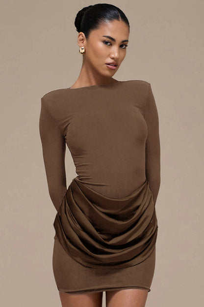 Color Ruched Bodycon Dress