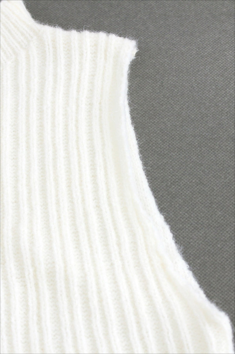 Knit Sweater Tank Top & Split Skirt Sweater Dress