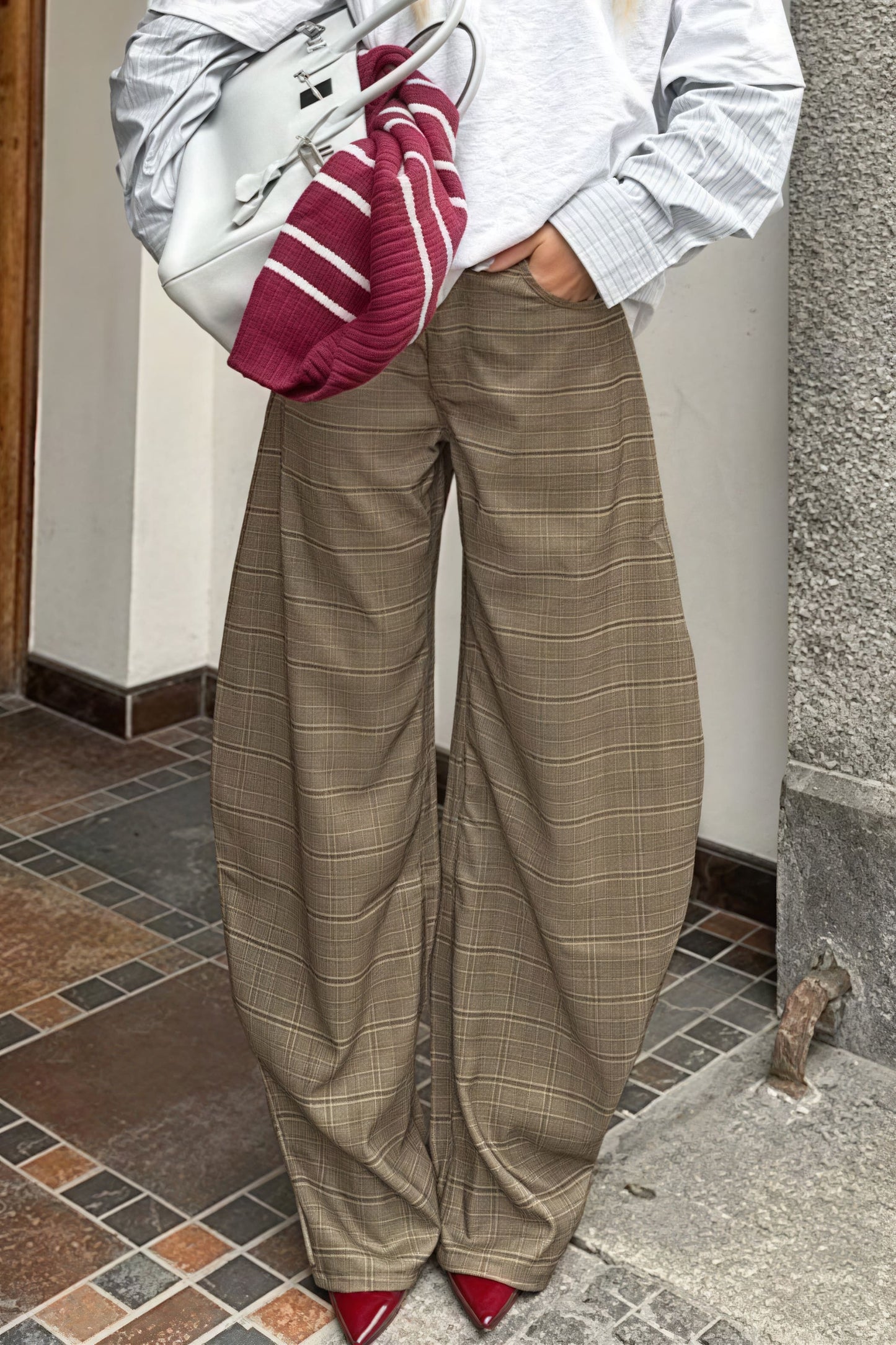 Plaid Loose Pants