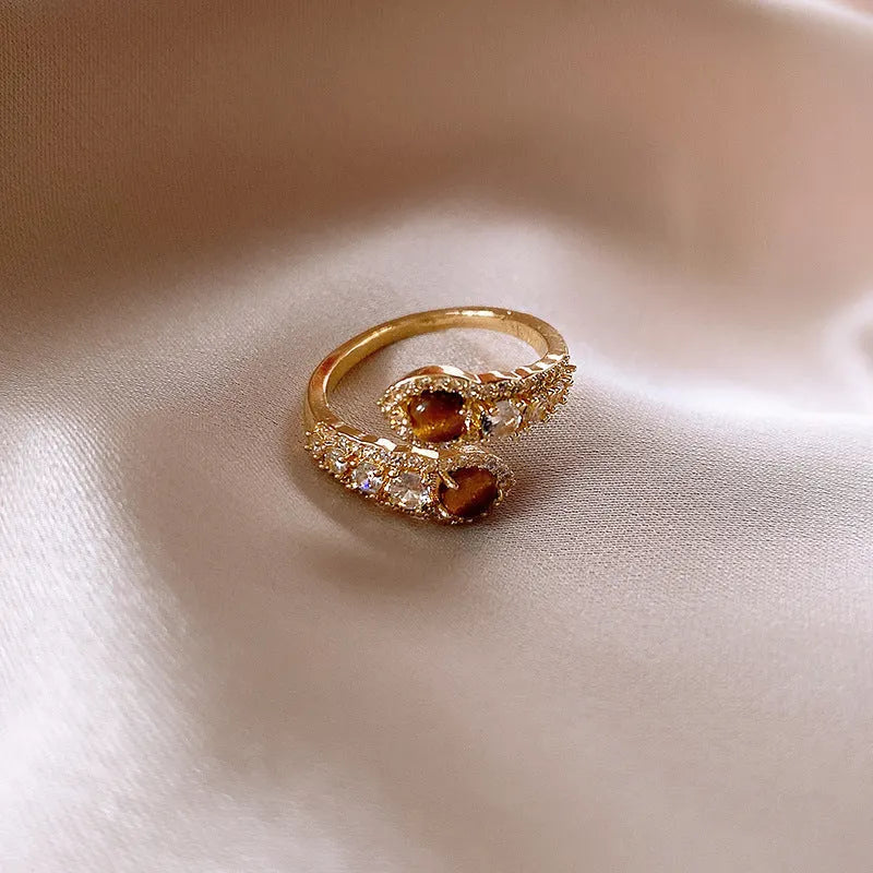 Elegant Garnet Gold Ring