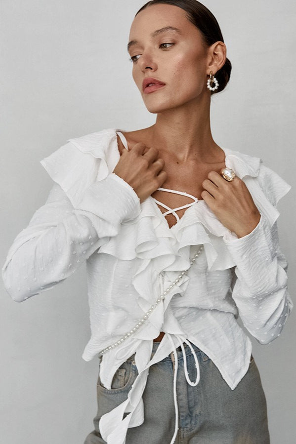 Long Sleeve Crepe Blouse