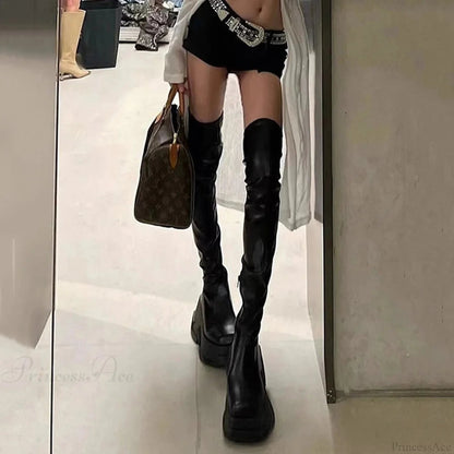 Females Punk 10 Cm Platform Chunky Gothic Boot