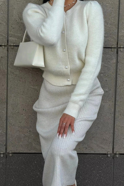 Minimalist Relaxed Long Sleeve Knit Cardigan