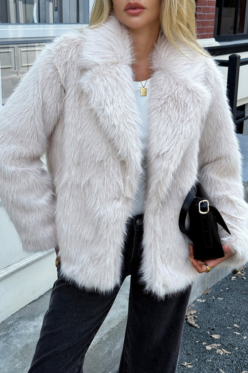Soft Plush Long Sleeve Coat