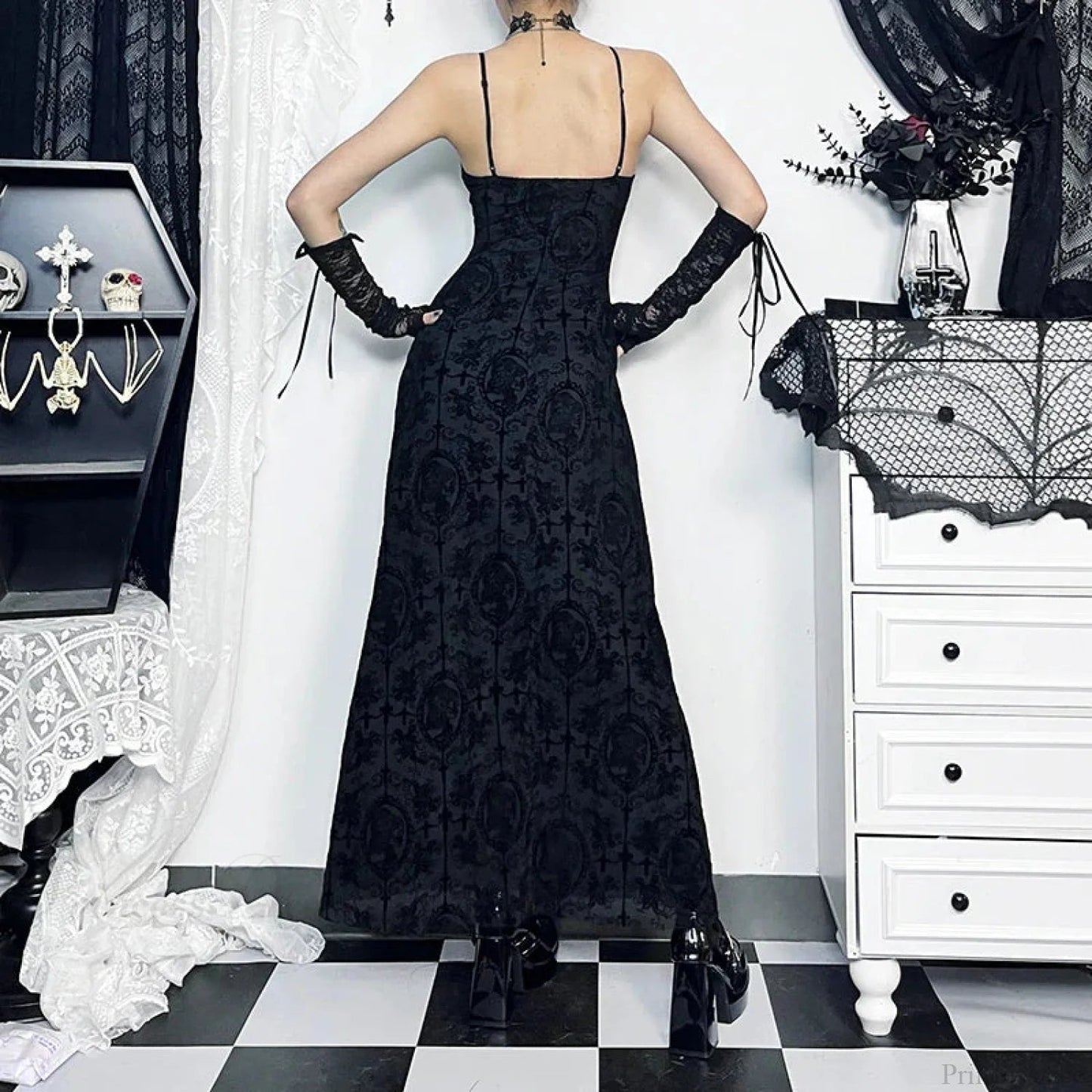 Gathering Net Celebration Sling Maxi Dress