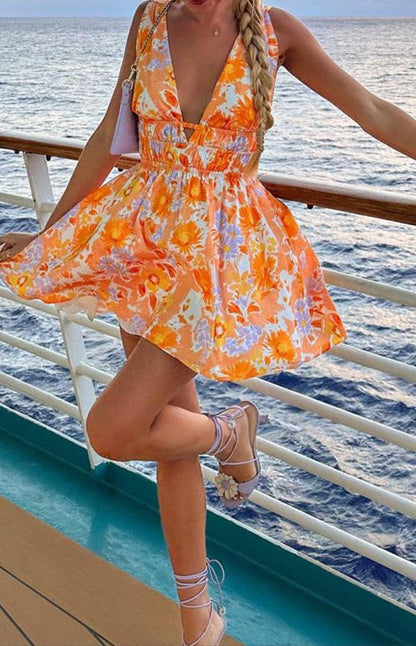 Giovanna Orange Mini Dress