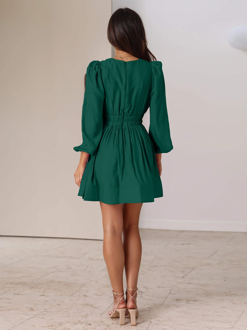 Spin in Party Mini Dress - Emerald
