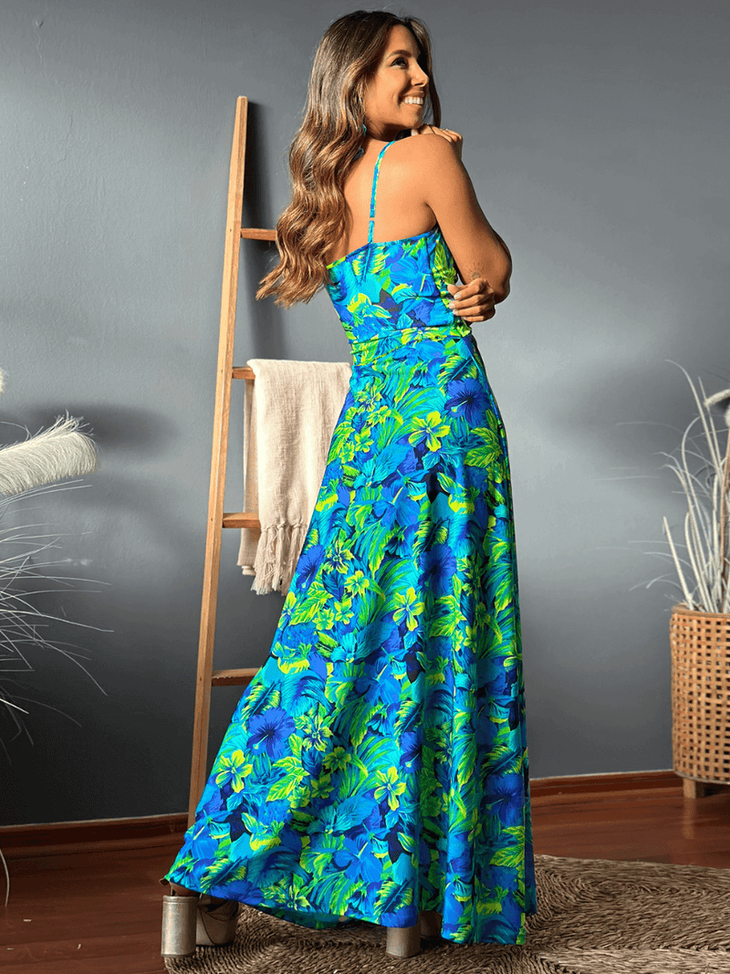 Cynthia V-neck Maxi Dress - Green