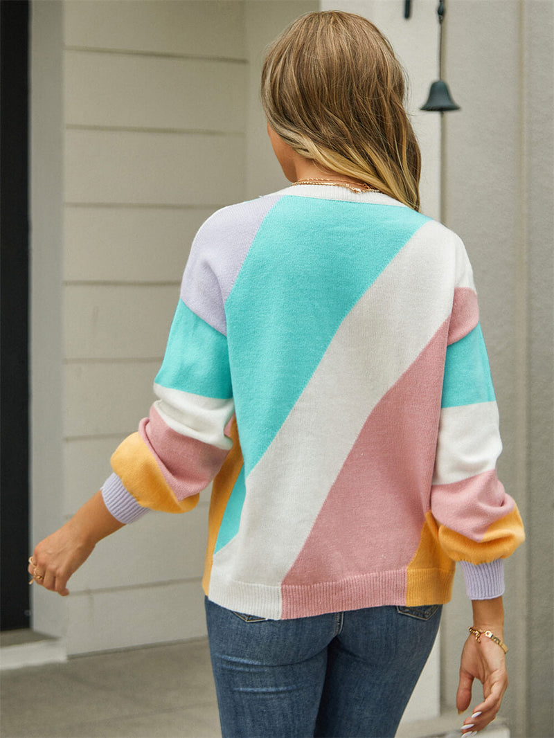 Whitfield Striped Knit Sweater - Green