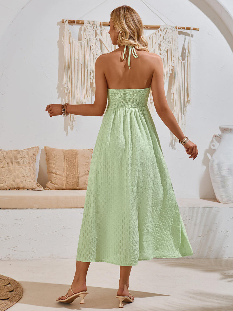 Reservation for Two Halter Maxi Dress - Green