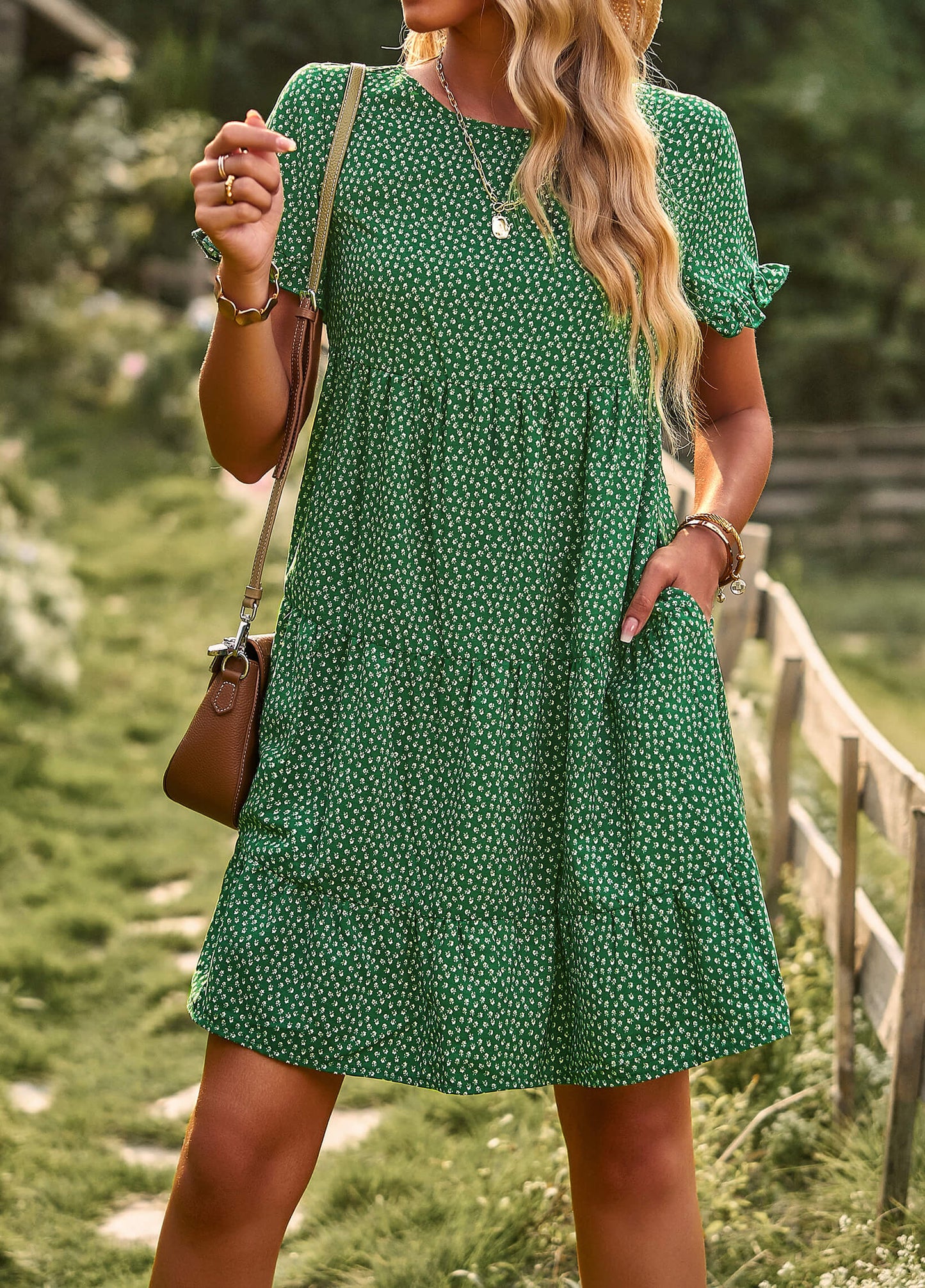 Sunshine Spot Mini Dress - Green
