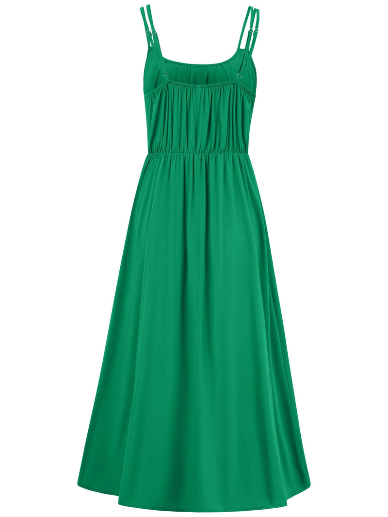Touch of Lawn Front Tie Midi Dress - Green