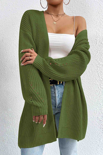 Open Front Mid-length Cardigan