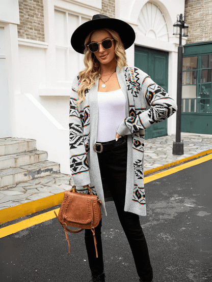 Kinglsey Open Front Knit Cardigan - Grey
