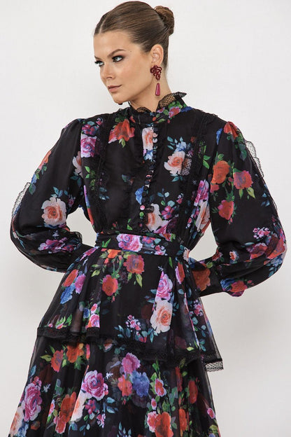 Hazel Tiered Chiffon Maxi Dress