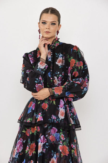 Hazel Tiered Chiffon Maxi Dress