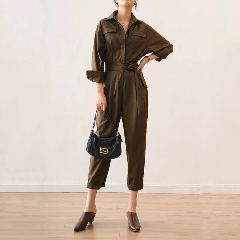 High Street Jumpsuit - Color Fitness Ankle-length Loose Fit Jumpsuit