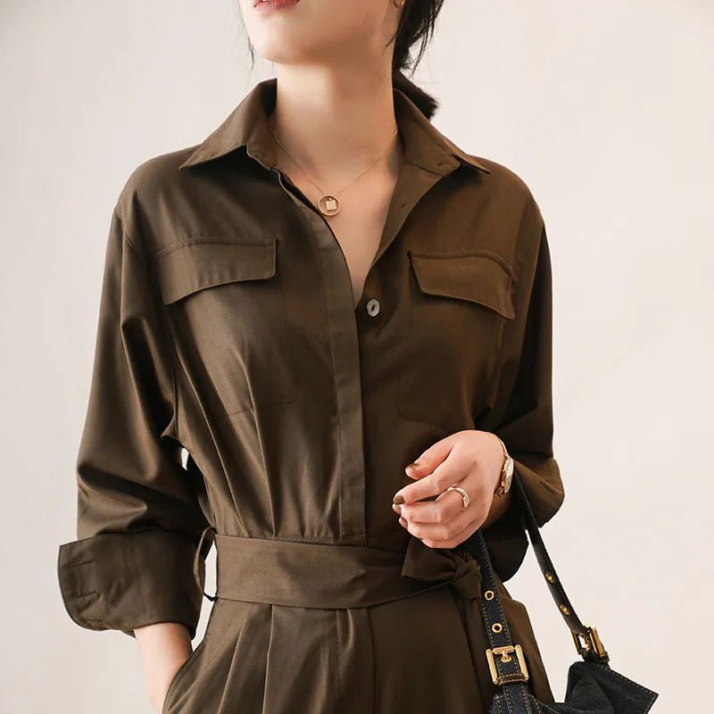 High Street Jumpsuit - Color Fitness Ankle-length Loose Fit Jumpsuit