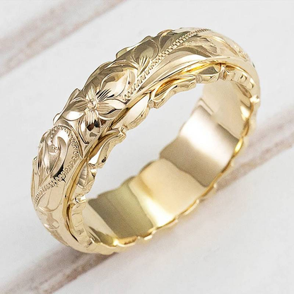 Gold Bloom Pattern Ring