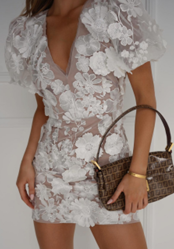 Hazel - Mini Dress With Puff Sleeves