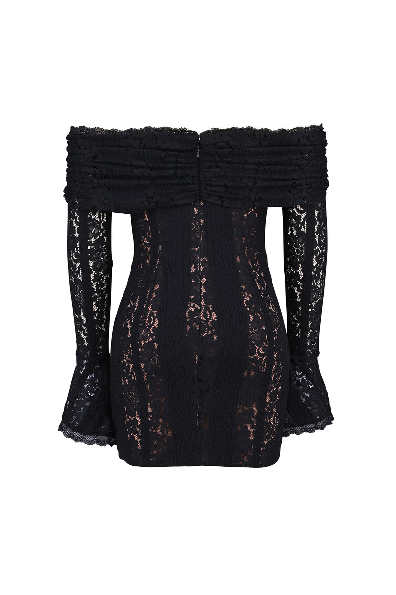 Emma Off Shoulder Lace Mini Dress