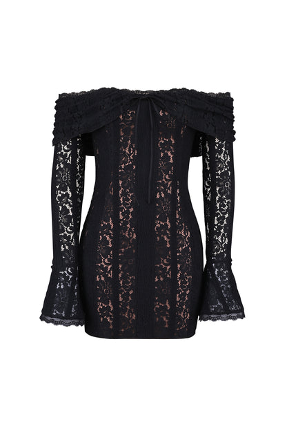 Emma Off Shoulder Lace Mini Dress