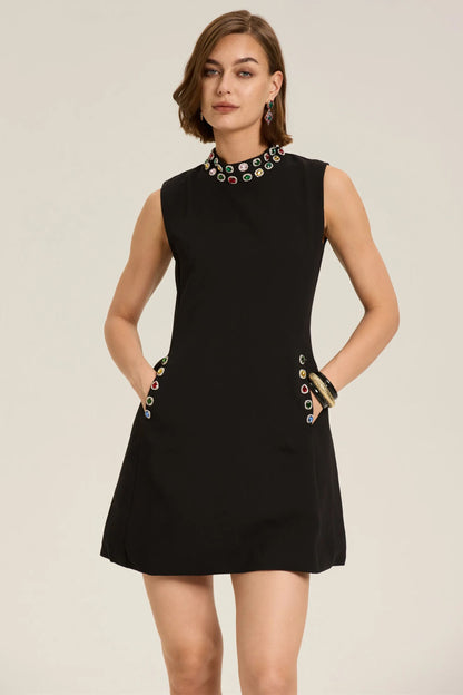 Linda Crystal-embellished Sleeveless Mini Dress