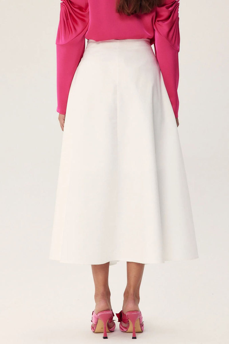Una Sclupted Flower A-line Midi Skirt