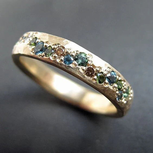 Colorful Forged Gold Ring