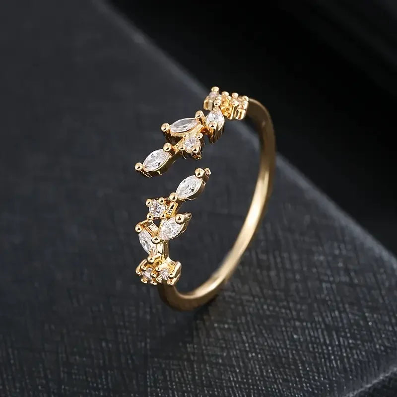 Georgia | Gold Ring With Open Zirconium