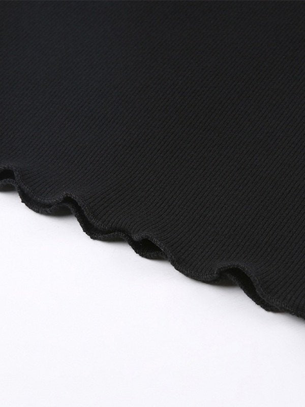Black Knit Mini Dress With Long Sleeves
