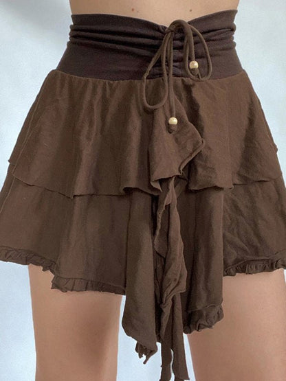 Lace Double Layer Mini Skirts
