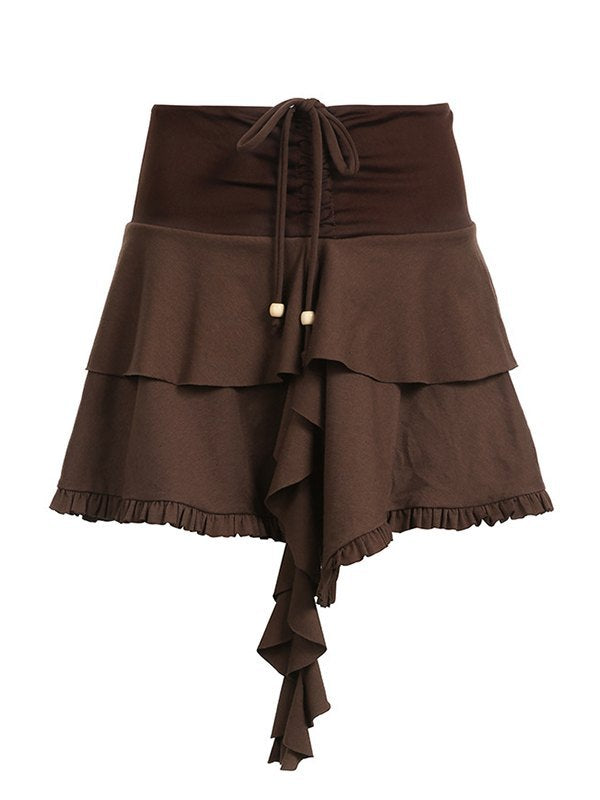 Lace Double Layer Mini Skirts