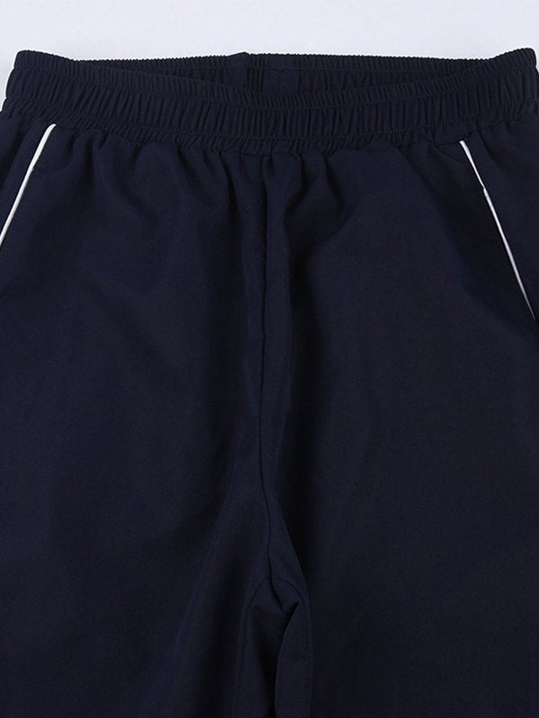 Striped Navy Blue Retro Sporty Baggy Sweatpants