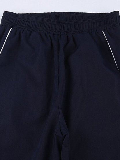 Striped Navy Blue Retro Sporty Baggy Sweatpants
