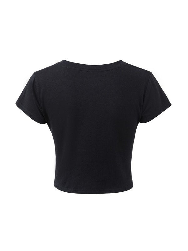 Black Short Sleeve T-shirt With Skull Logo