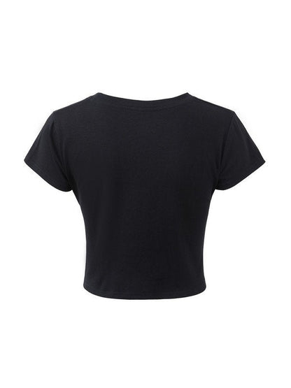 Black Short Sleeve T-shirt With Skull Logo