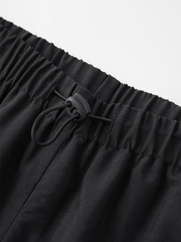 Black Baggy Retro Sport Jogger Pants With Side Piping