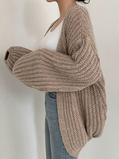 Oversized Open Front Long Sleeve Knit Cardigan